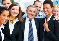 business people smiling